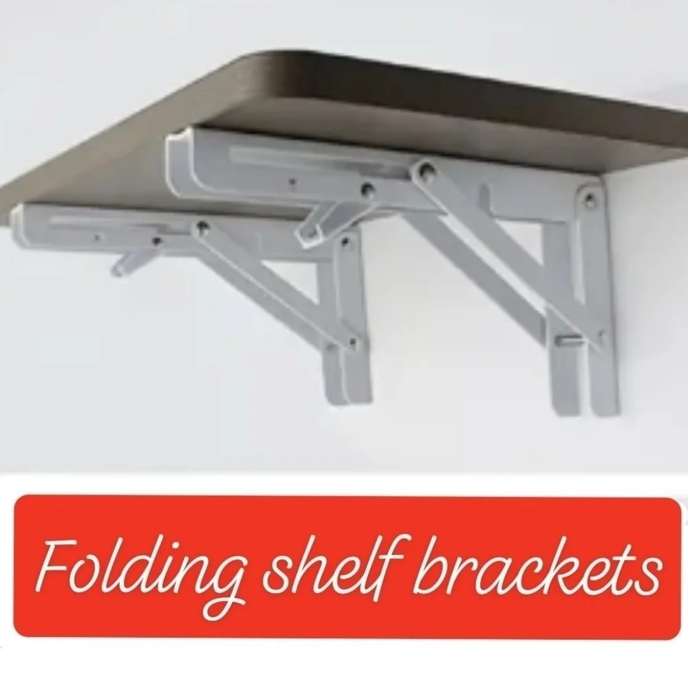 New 2pcs steel folding shelf brackets, 14" heavy duty